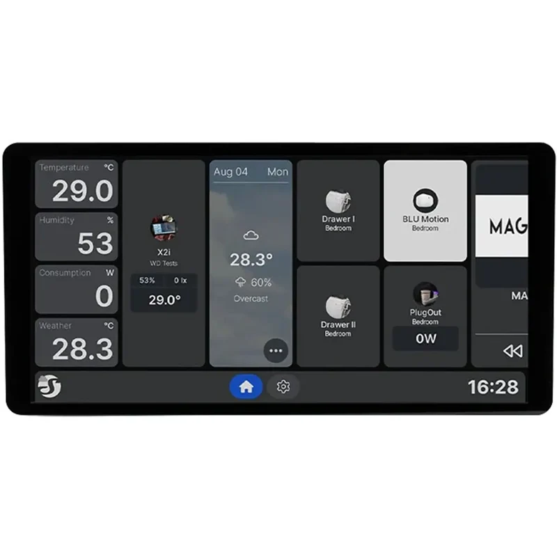 Shelly Wall Display X2i - Painel Controlo 6.95 WiFi 6 Relé 5A Prateado