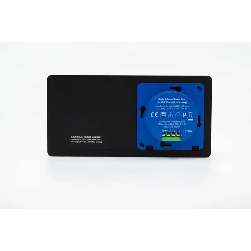 Shelly Wall Display X2i - Painel Controlo 6.95 WiFi 6 Relé 5A Preto