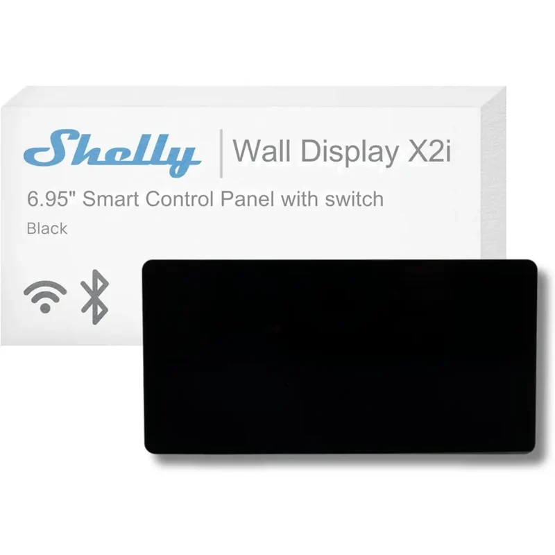Shelly Wall Display X2i - Painel Controlo 6.95 WiFi 6 Relé 5A Preto