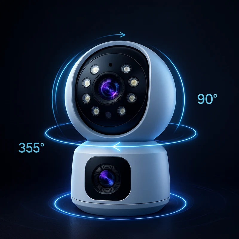 Caméra de Surveillance Intérieur 360° 4K (8MP) Tuya | Double Objectif avec suivi IA