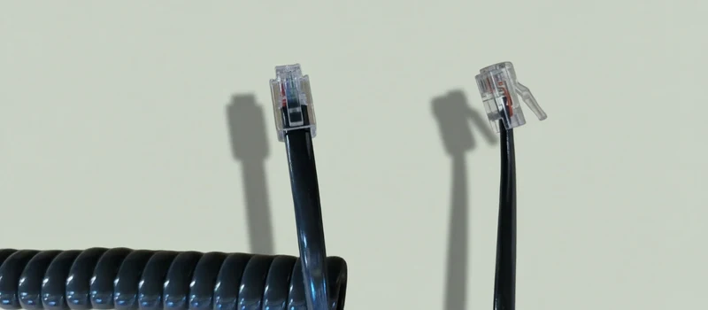 Grey telephone handset replacement RJ10 Network cable