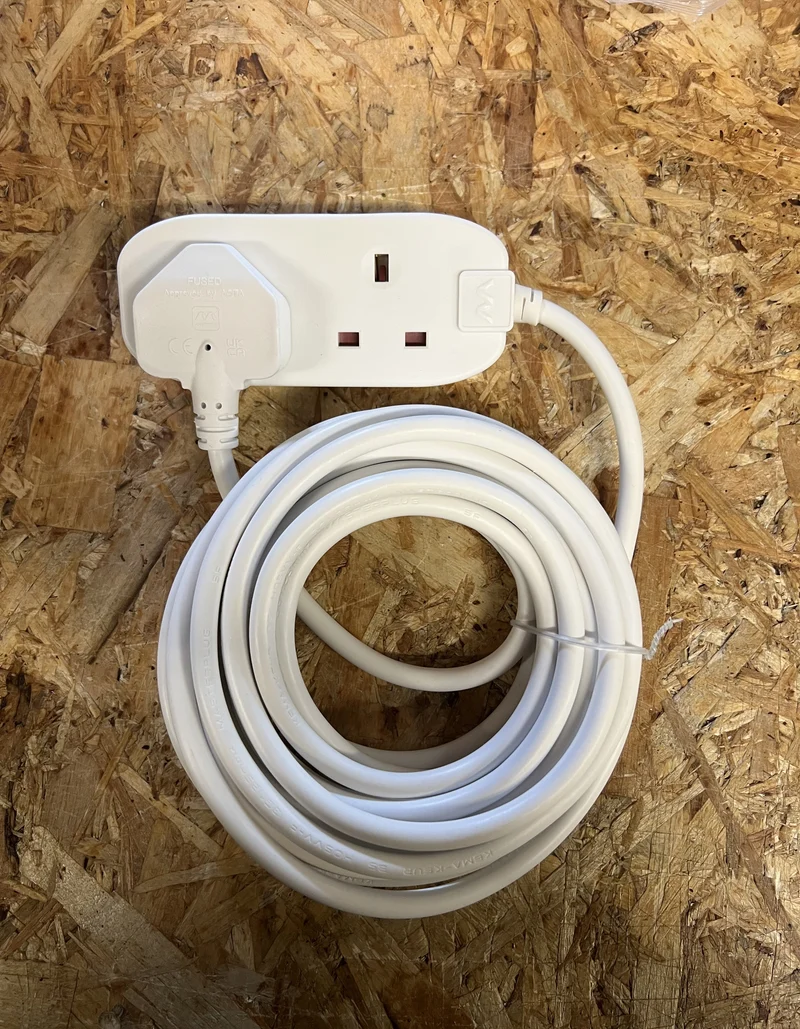 2-Way Straight 5m Power Extension Lead