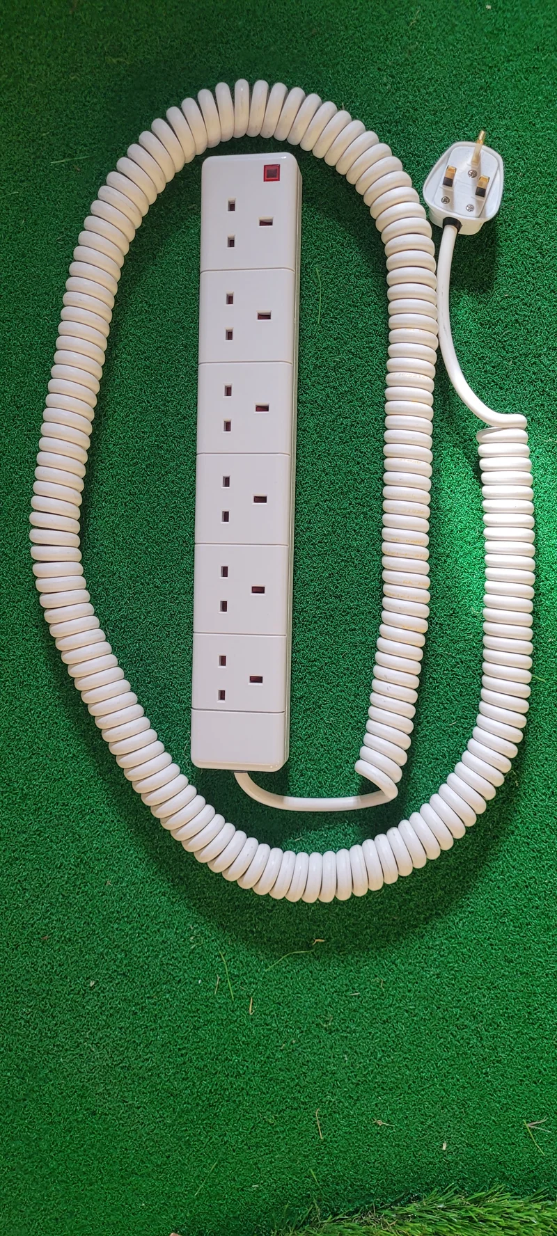 6-Way 1.5m Coiled LSZH Cable Extension Lead
