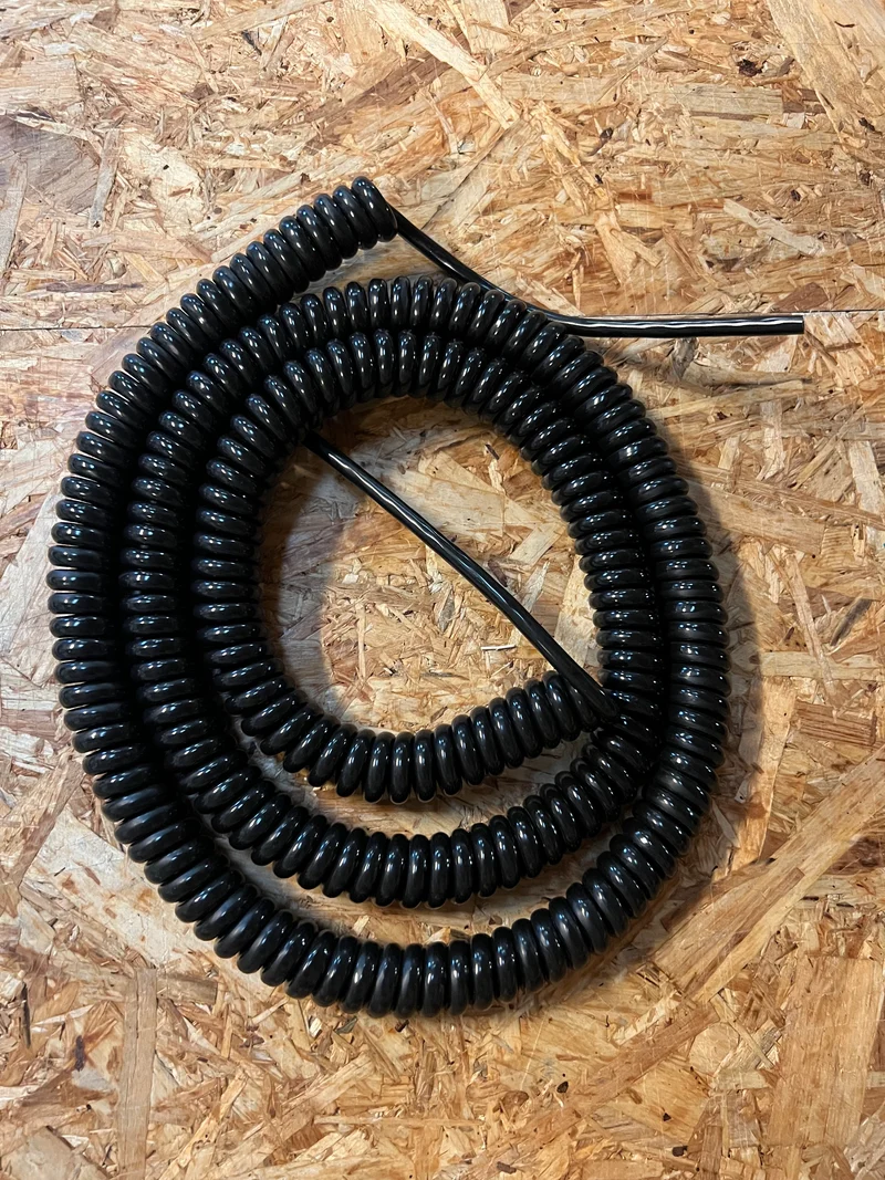 3 Core 0.75sqmm Black PUR Coiled Power Cable