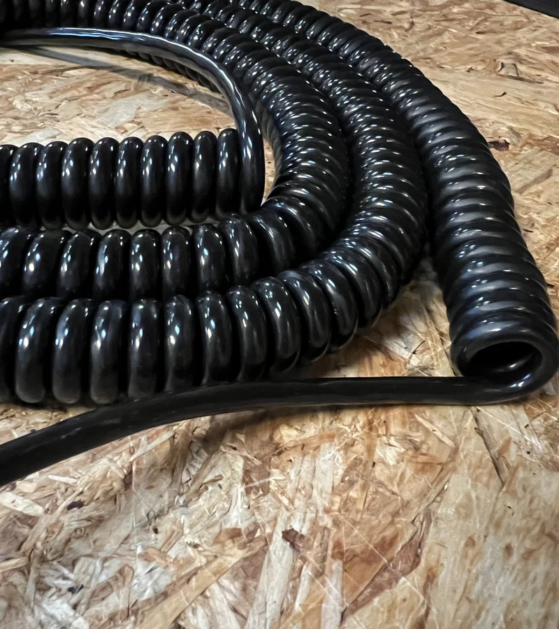 3 Core 0.75sqmm Black PUR Coiled Power Cable