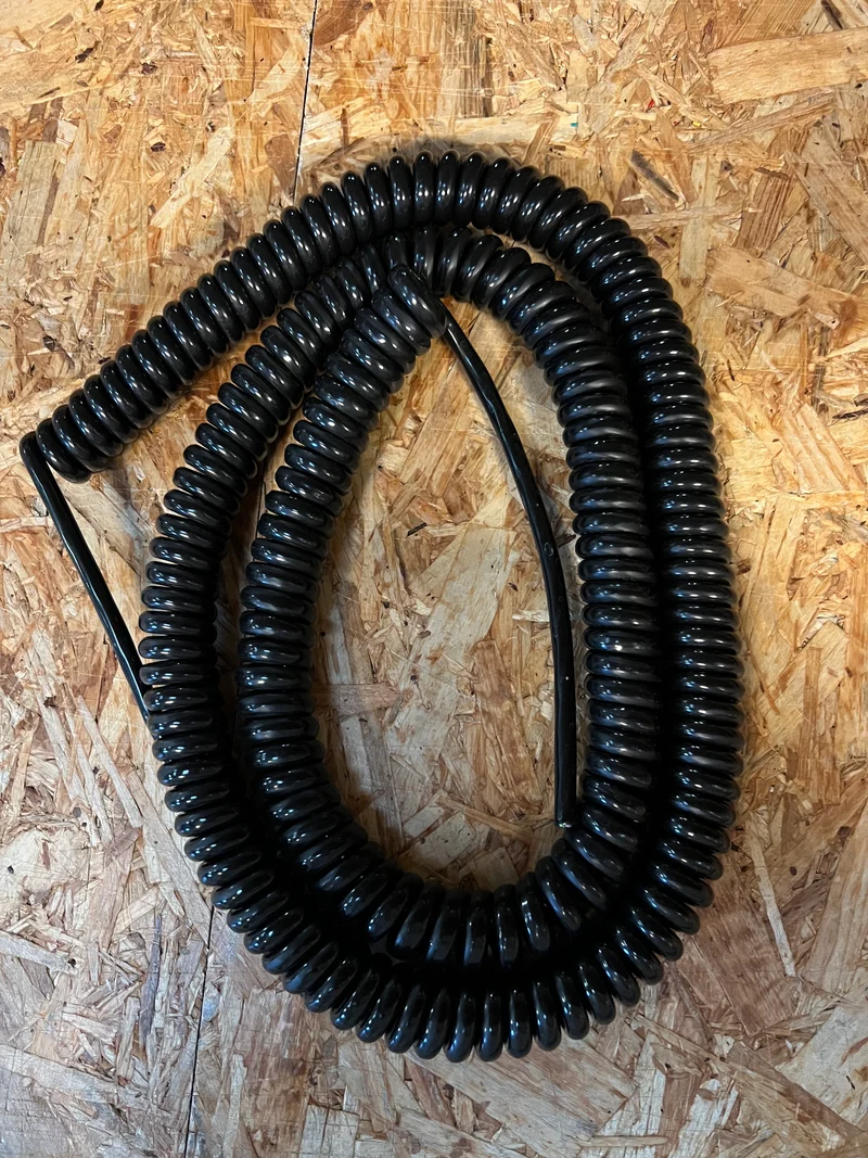 3 Core 0.75sqmm Black PUR Coiled Power Cable