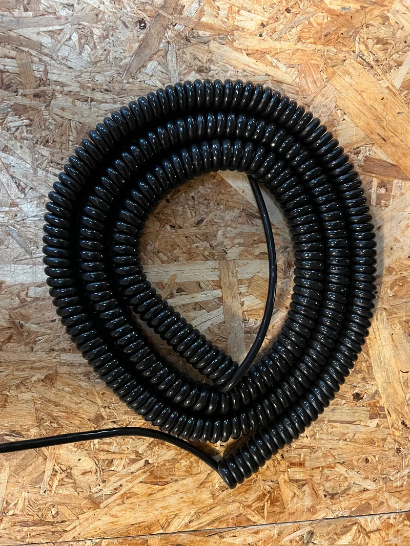 3 Core 0.75sqmm Black PUR Coiled Power Cable