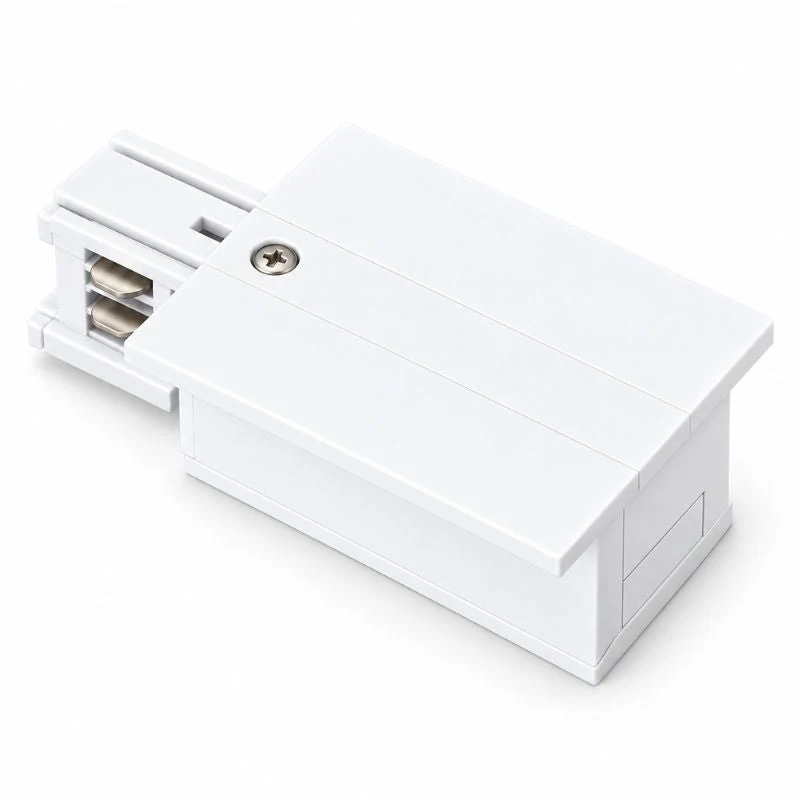 Connecteur d'Alimentation pour Rail Encastrable Triphasé Blanc