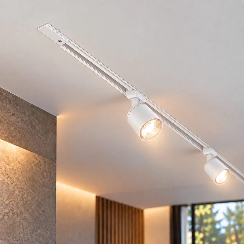 Connecteur d'Alimentation pour Rail Encastrable Triphasé Blanc