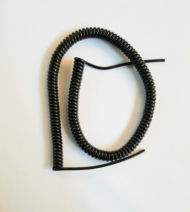 6 Core 26awg (0.14sqmm) Coiled Black PUR Data Control Cable