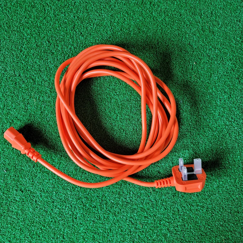 PVC Kettle Lead UK Mains Power Plug to IEC C13, various colours