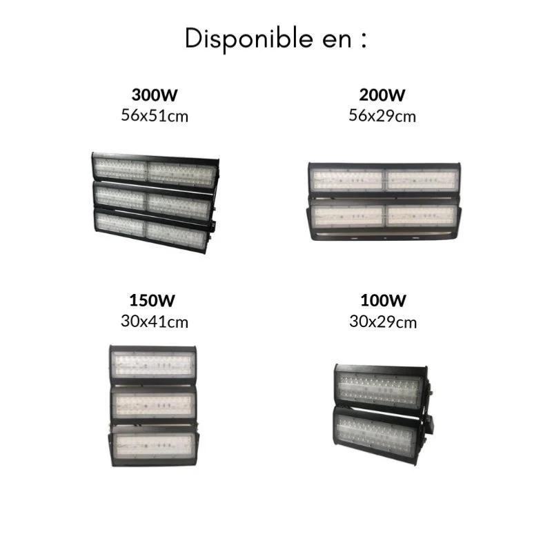 Projecteur LED Industriel 100W IP65 Noir