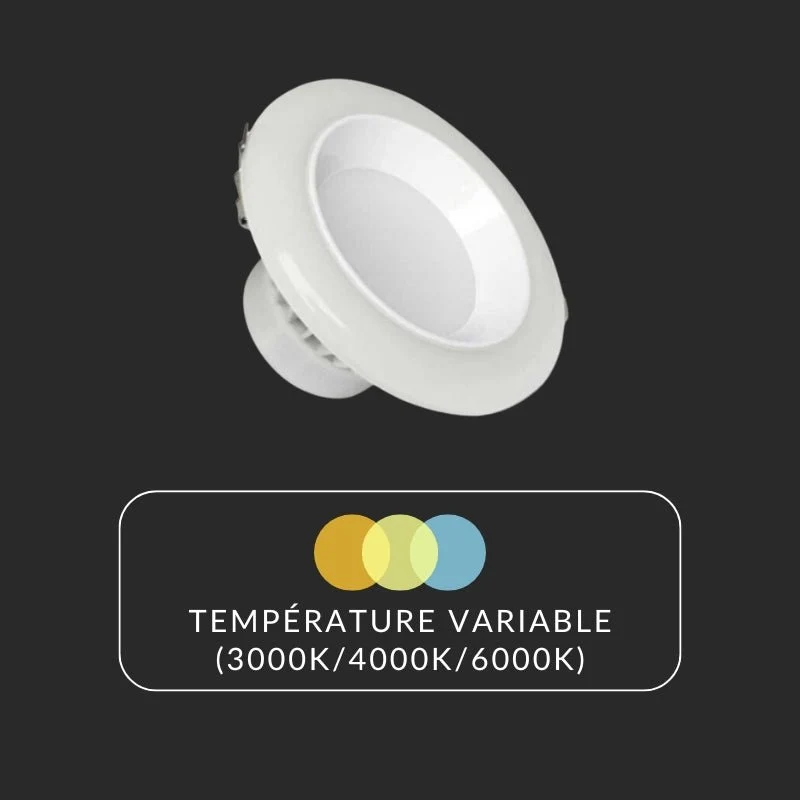 Spot LED Encastrable Lumière Variable 20W - 3000K/4000K/6500K