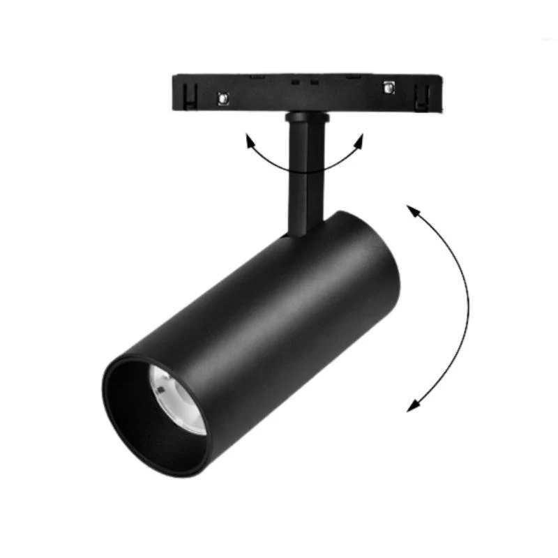 Spot LED sur Rail Magnétique Dimmable 48V 7W Orientable NOIR