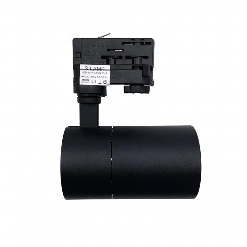 Spot LED sur Rail 30W 80° Compact Triphasé NOIR