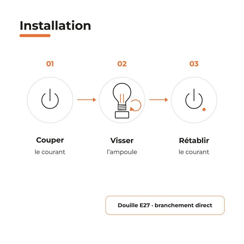 Ampoule LED Filament Connectée Wifi E27 4W Ambrée G95 CCT - 2700K/6500K