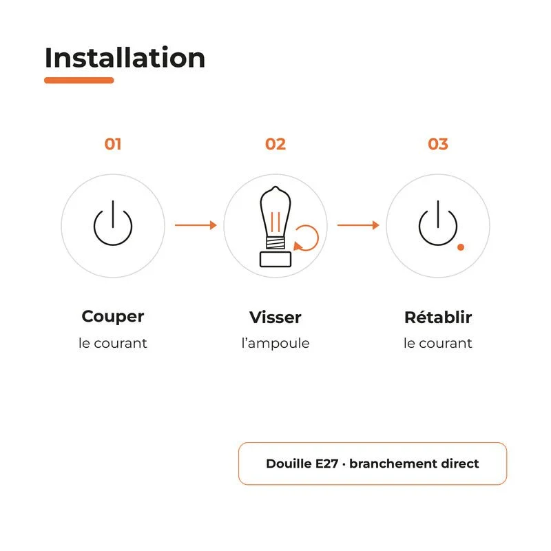 Ampoule LED Filament Connectée Wifi E27 4W Ambrée ST64 CCT - 2700K/6500K