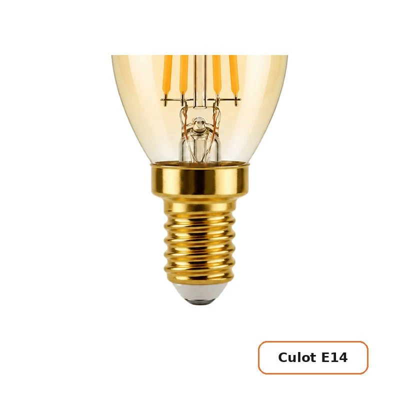 Ampoule LED Filament Dimmable E14 4W Ambrée C37