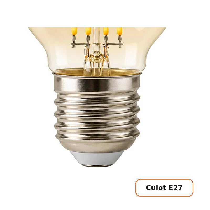 Ampoule LED Filament E27 4W Ambrée G45 - Pack de 10
