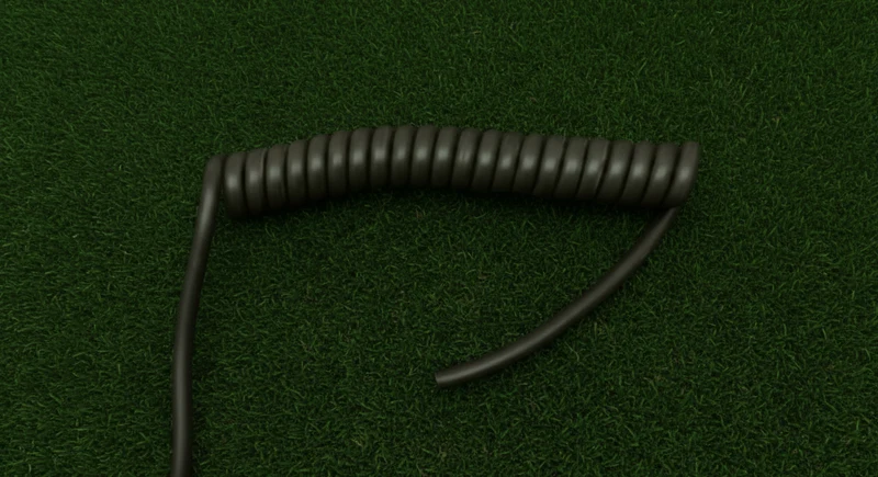 7 Core 0.75sqmm Black Coiled LSZH Power / Data Cable