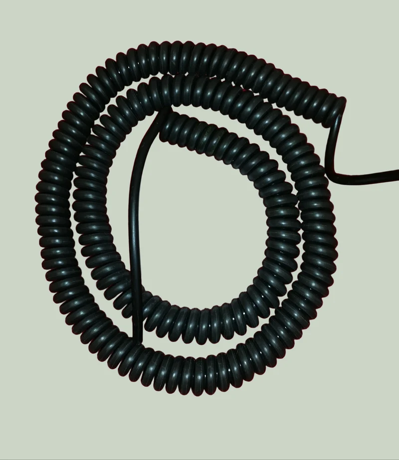 4 Core 0.75sqmm Black Coiled LSZH Power Cable