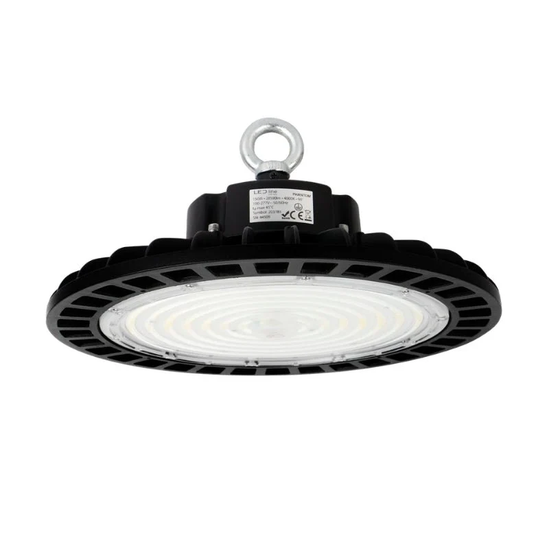 Cloche LED industrielle UFO 200W 175lm/W 120° IP65 CRI80 Noir DALI-2