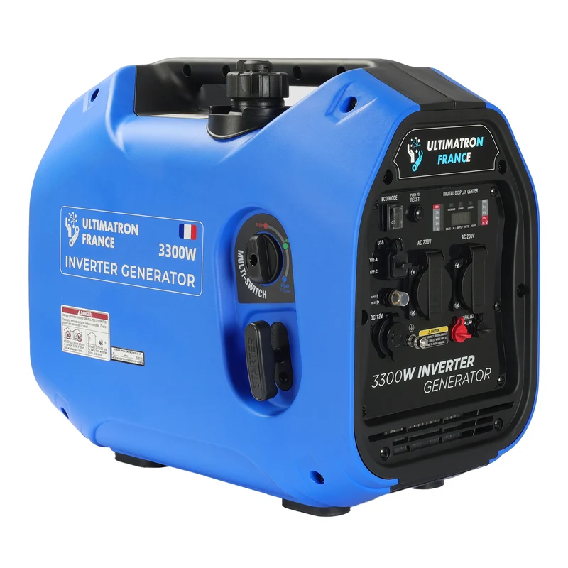 Groupe électrogène inverter essence ULTIMATRON ULT-3300-EU – 3000W / 3300W sinusoïde pure portable
