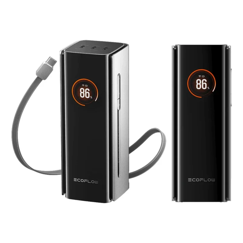 Ecoflow Powerbank 20000mAh 230W com Cabo Integrado de 100W – Preta - Powerbank Ecoflow Rapid Pro
