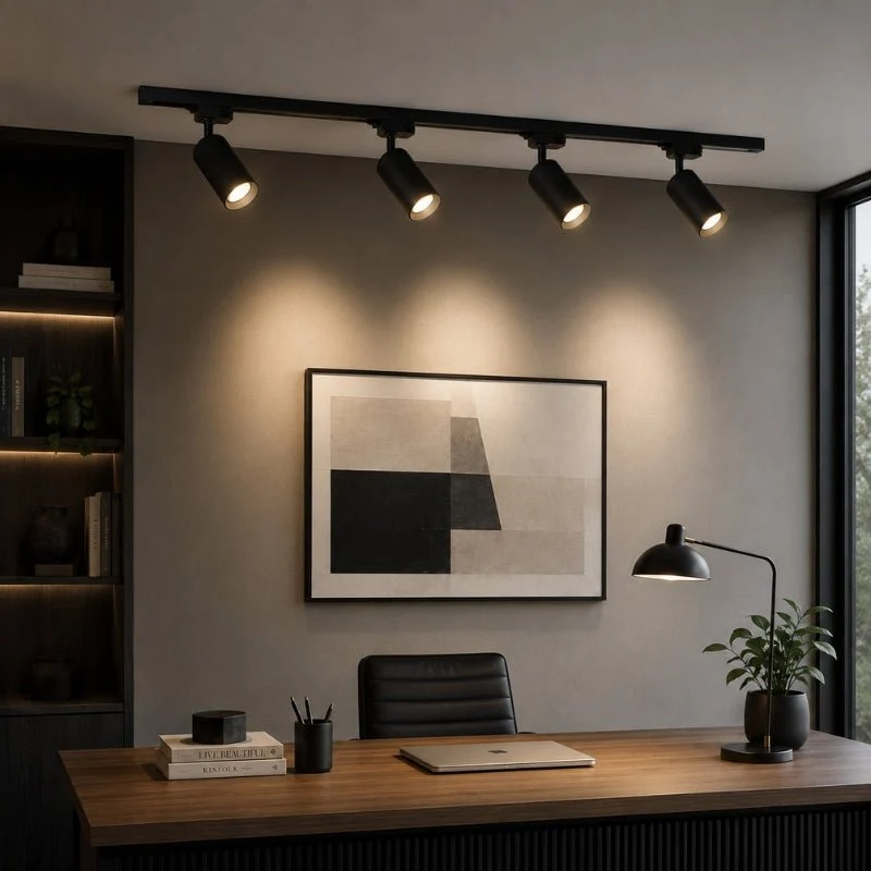 Kit Rail LED Triphasé + 4 Spots GU10 Noir - 200 cm