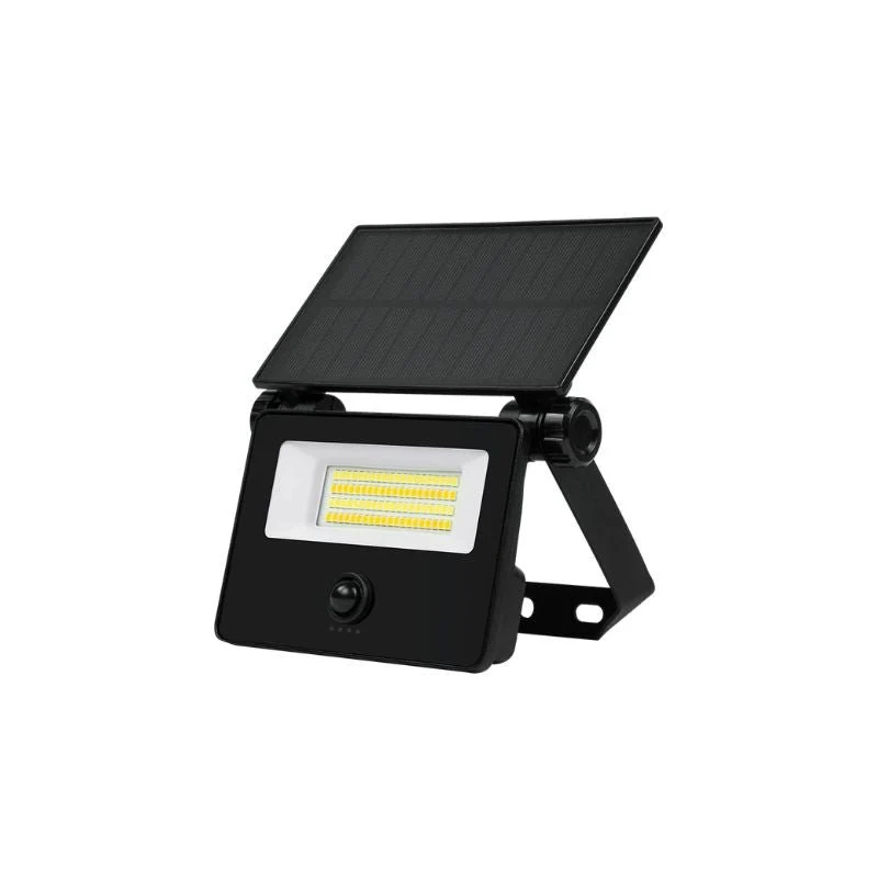 Projecteur Solaire LED 10W CCT PIR IP65 avec Télécommande - 3000K/4000K/6500K
