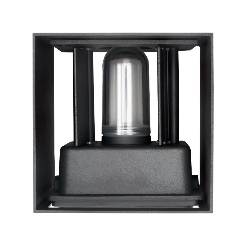 Applique Murale Noire IP65 Cube pour Ampoule G9