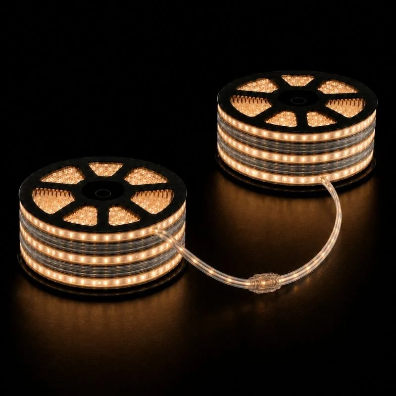 Ruban LED Tunnel 100M 2835 220V AC 9W/m IP65 120 LED/m (2 rubans 50M raccordable + alimentation)