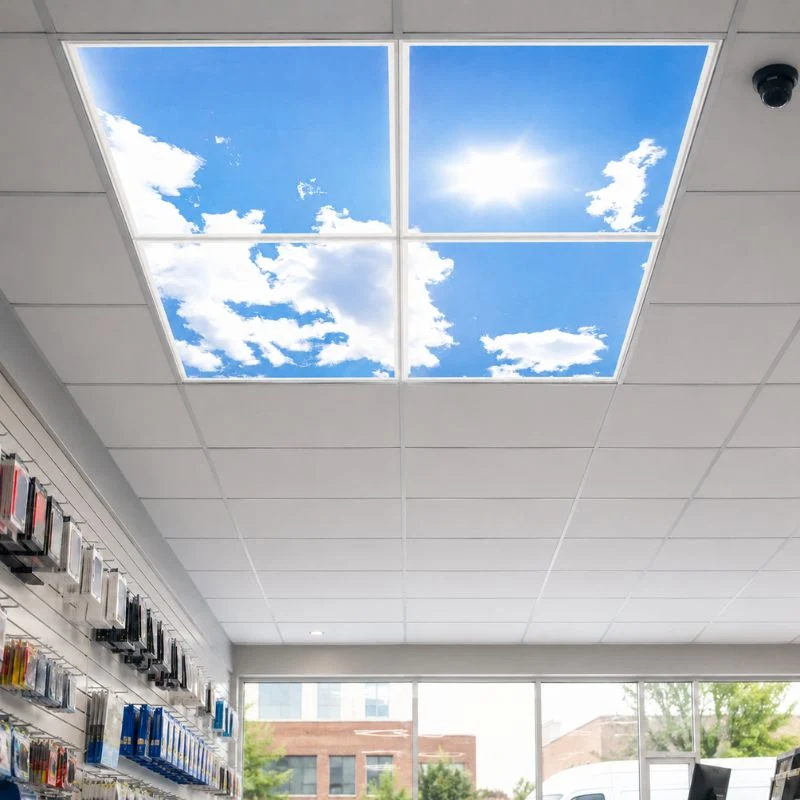 Panneau LED Imprimé Ciel 60x60 40W CCT - Pack de 4 - 3000K/4000K/6500K