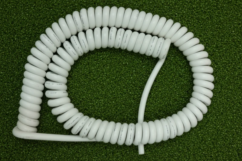 5 Core 1sqmm Coiled White LSZH Cable