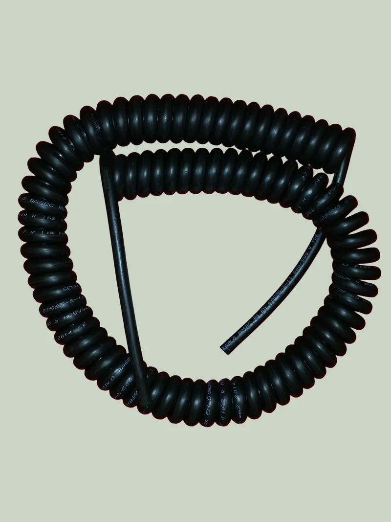 4 Core 1sqmm Coiled Black LSZH Cable