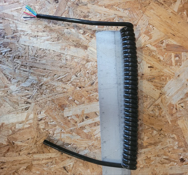 6 Core 0.5sqmm, Coiled Black PUR Power / Data Cable