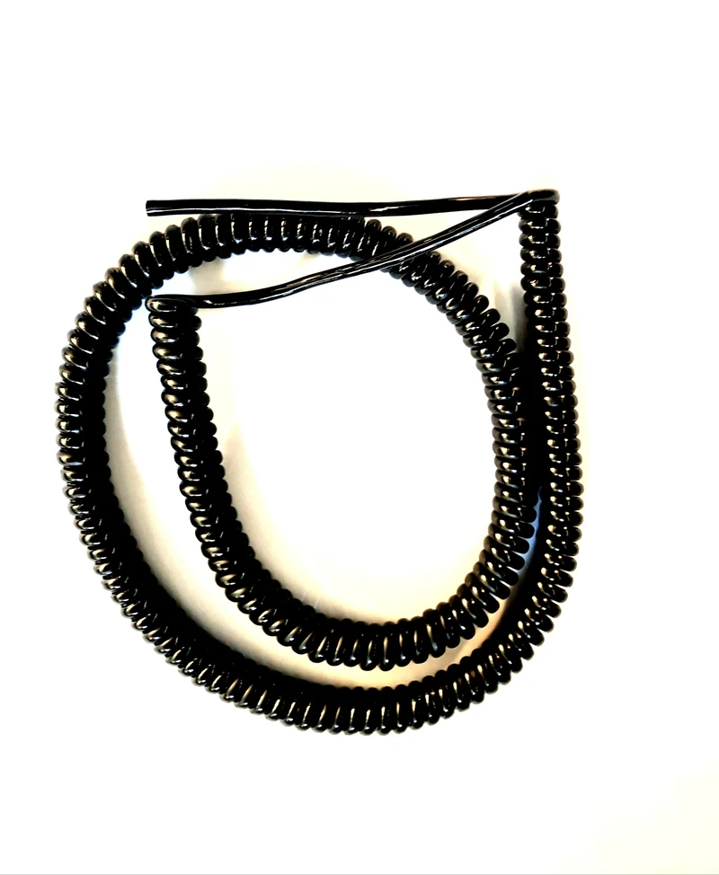 6 Core 0.5sqmm, Coiled Black PUR Power / Data Cable