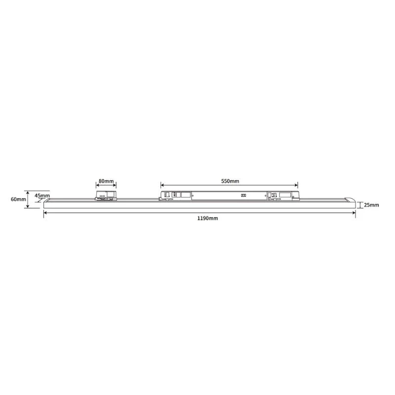 Linéaire sur Rail Triphasé 40-55W Ajustable 120cm 120° CCT Blanc - 3000K/4000K/6000K