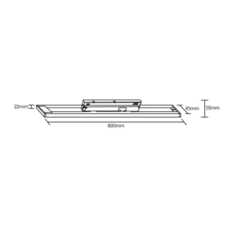 Linéaire sur Rail Monophasé 30W 60cm 120° CCT NOIR - 3000K/4000K/6000K