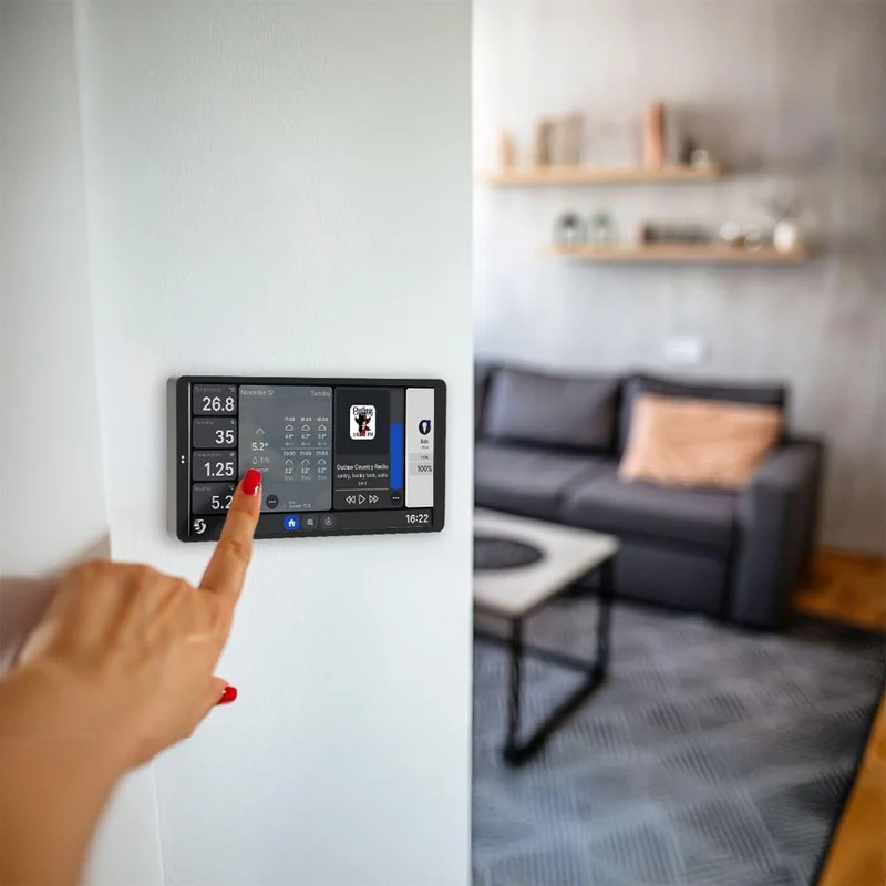 Shelly Painel de Controlo Inteligente com Ecrã Tátil e Sensor Shelly BLU H&T - Shelly Wall Display X2
