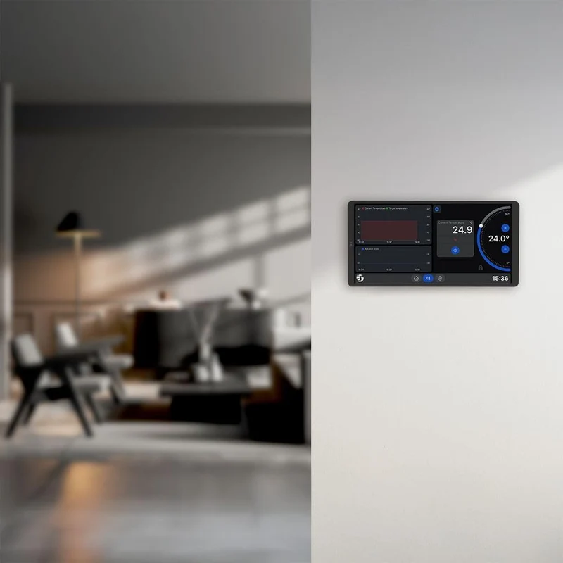 Shelly Painel de Controlo Inteligente com Ecrã Tátil e Sensor Shelly BLU H&T - Shelly Wall Display X2