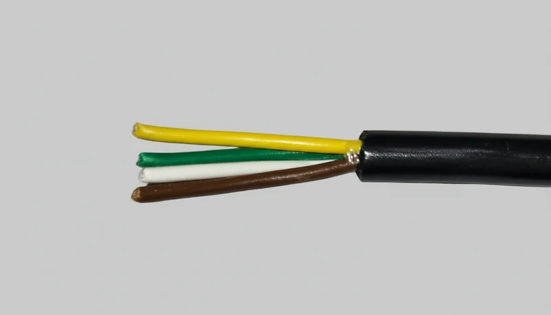 4 Core 0.5sqmm, Coiled Black PUR Power/Data Cable