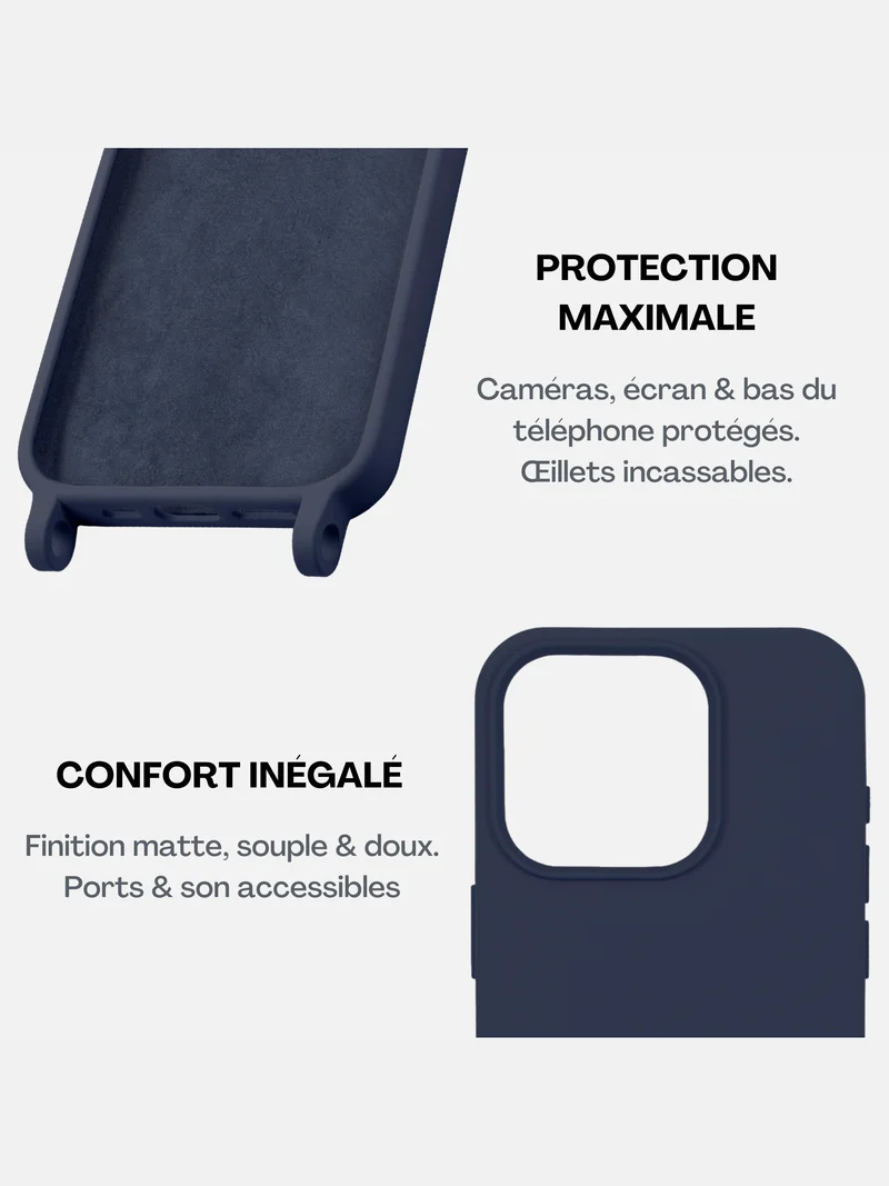 Coque + Bandoulière Scrunchie Navy Blue