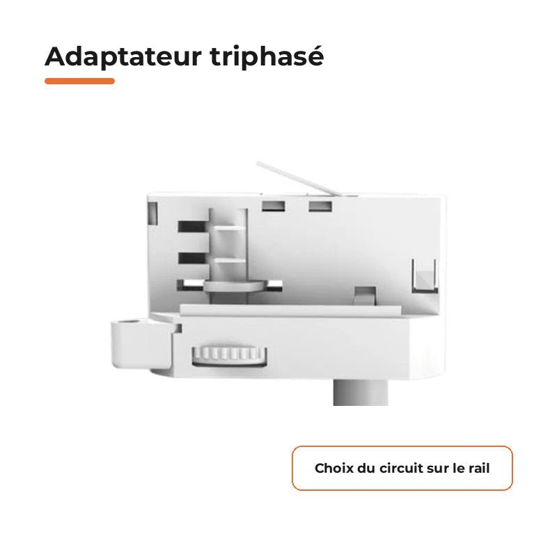 Spot LED sur Rail Blanc Triphasé 24W 36° TRIAC Dimmable