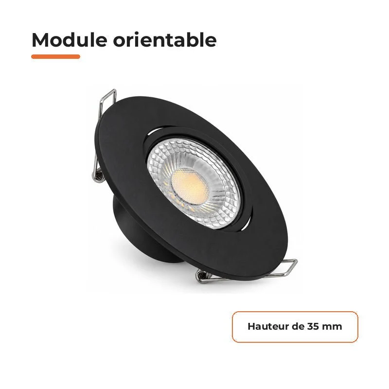 Spot Encastrable Extra Plat 4W CCT Noir ø90mm - 3000K/4000K/6500K