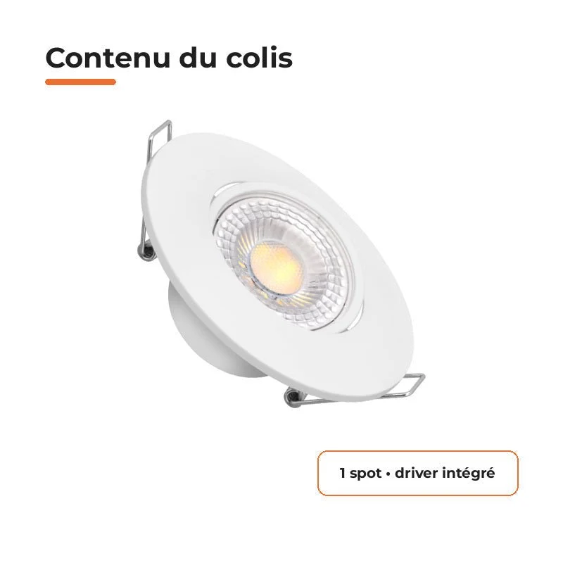 Spot Encastrable Extra Plat 4W CCT Blanc ø90mm - 3000K/4000K/6500K