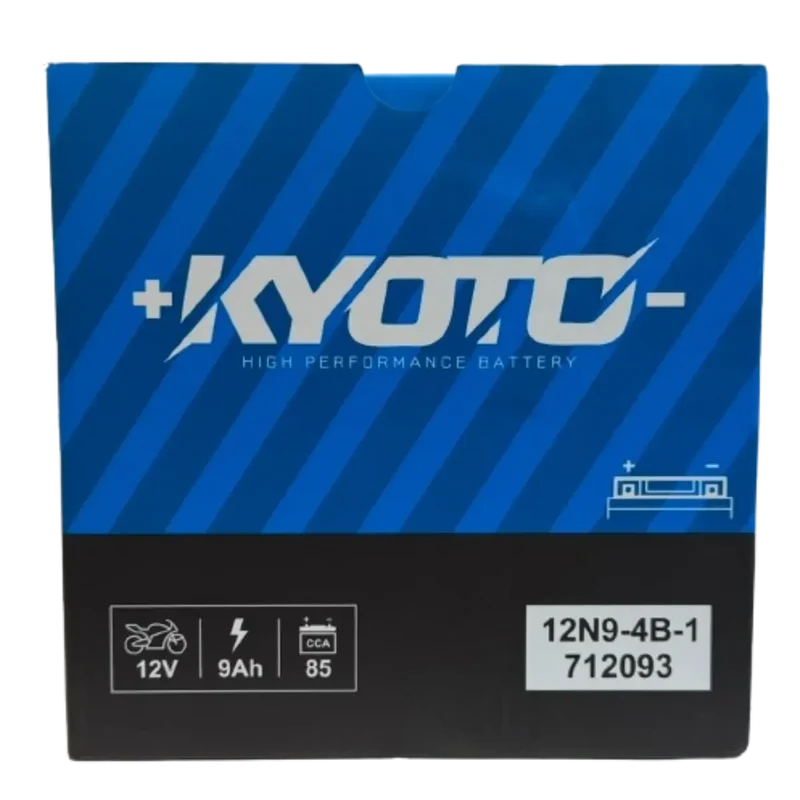 Batterie Moto KYOTO 12N9-4B-1 12V 9Ah 85A CCA – Conventionnelle avec Pack Acide