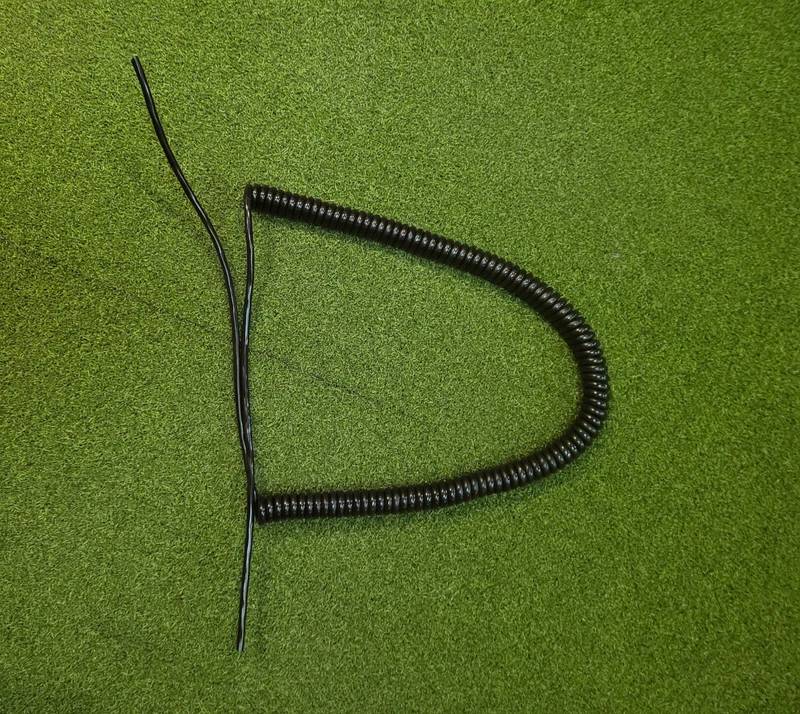 2 Core 0.5sqmm Coiled Black PUR Power / Data Cable