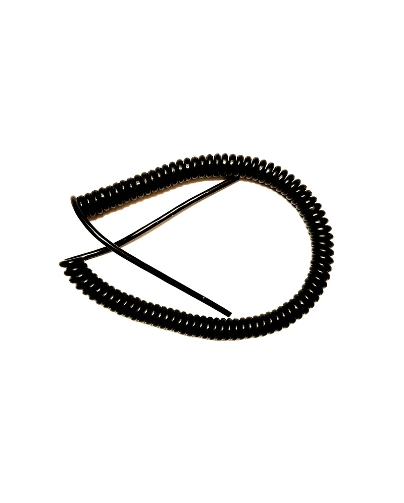 2 Core 0.5sqmm Coiled Black PUR Power / Data Cable