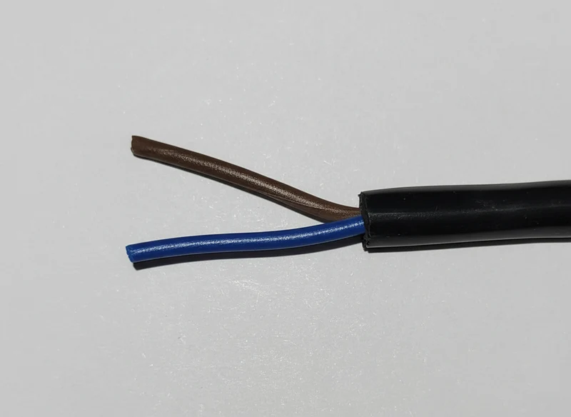2 Core 0.5sqmm Coiled Black PUR Power / Data Cable